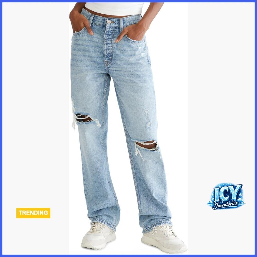 Baggy Jeans with Recycled Cotton, Rigid Denim, '90s Fit